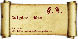 Galgóczi Máté névjegykártya